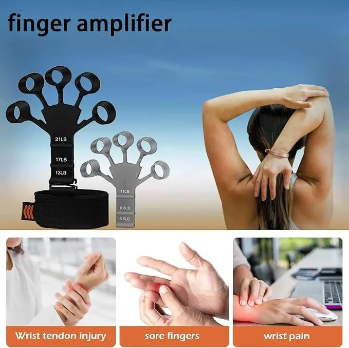 Griffkrafttrainer, Fingerstärkungsgerät, Handstärkungsgerät, 3-beständiges Übungsgerät, verstellbare Hand für die Therapie – Detail 7