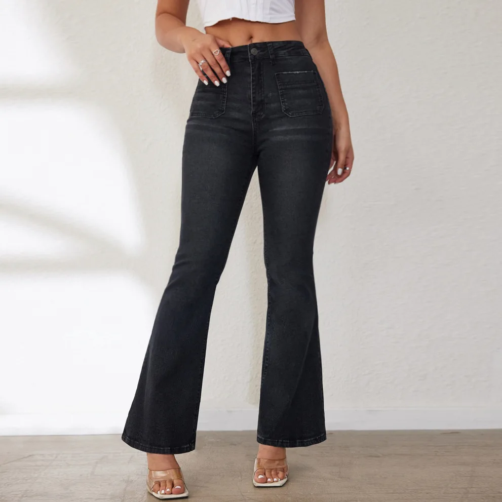 

High Waist Skinny Jean Women Vintage Washed Jeans Solid Denim Trouser Casual Slim Fit Ankle Length Pants Basics Zipper Fly