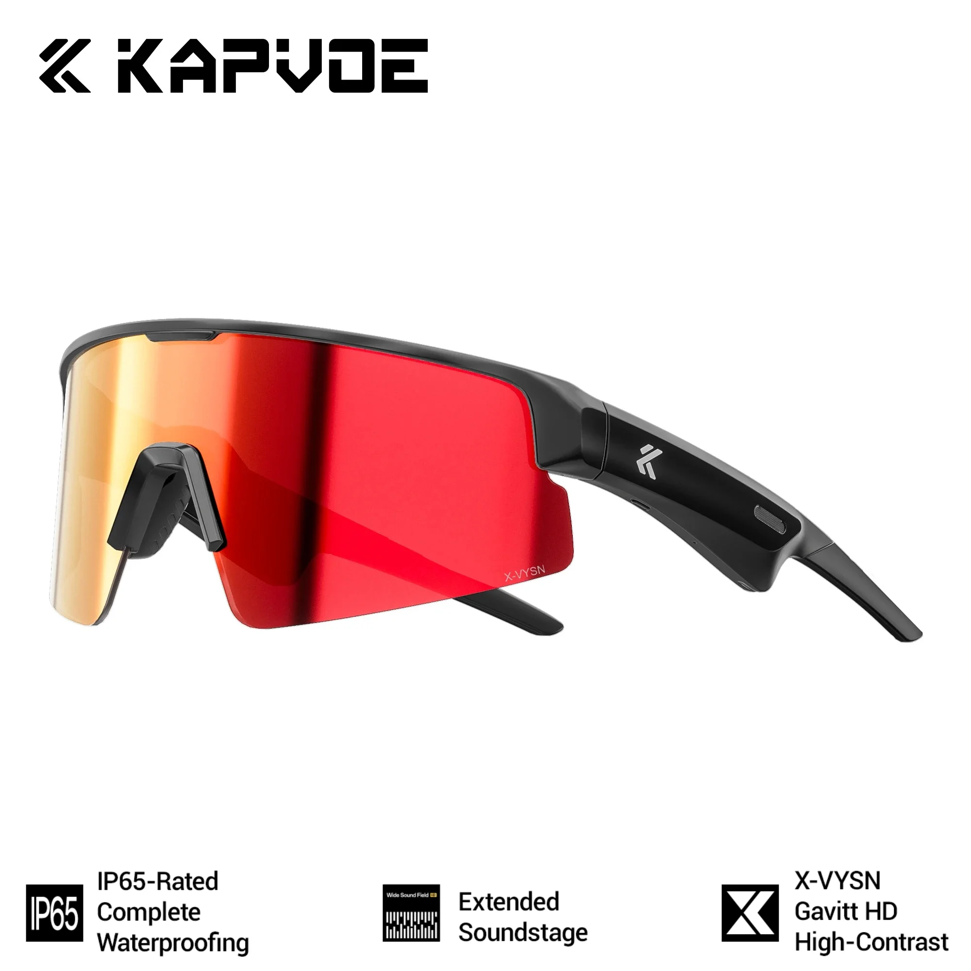 

Kapvoe Bluetooth Sunglasses Smart Cycling Glasses Wireless UV400 Protection Goggles Telephone MP3 Sports Cycling Glasses Men