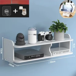 Wireless WiFi Shelf for Home Office Wall-Mounted Router Organizer and Cable Box Holder