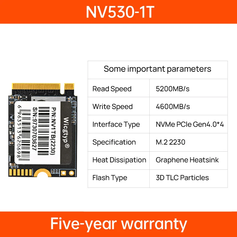 Wicgtyp-SSD NVME 2230, 512GB, 1TB, 2TB, 2230 M2 de superficie para ordenador portátil, NVMe PCIe Gen 4x4, Ssd para Steam Deck MiniPC de escritorio de 1TB y 2TB