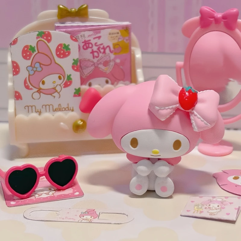 리멘트 가샤폰 캡슐 장난감 Sanrio 블라인드 박스 룸 귀여운 카와이 딸기 룸 만화 미니어처 장식 캔디 장난감 어린이 선물