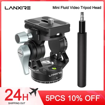 Lanxire Mini Fluid Video Tripod Head, 360° Panoramic Compact Lightweight Camera Video Head Tripod for DSLR Camera Telescope
