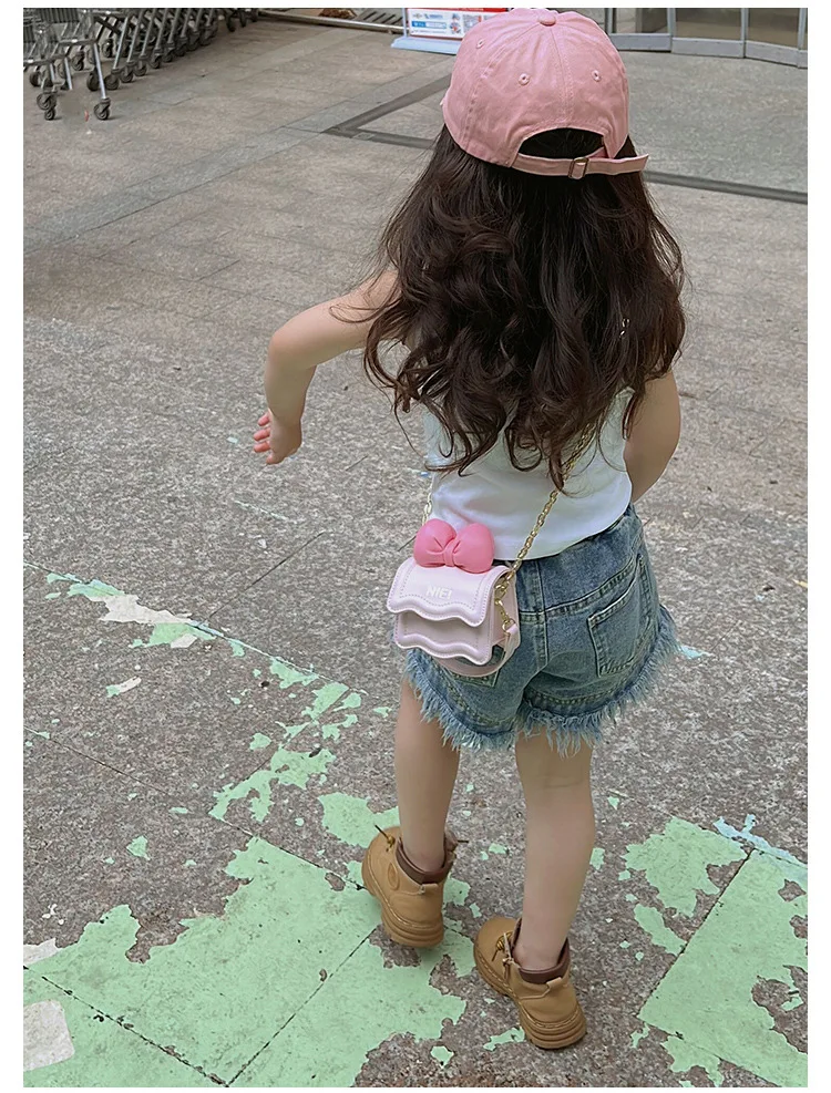 Niedliche Umhängetasche mit Schleifenkette, koreanische Mini-Schultertasche für Mädchen, Kinder, Mutter, Tochter, passende Modetasche – Detail 14