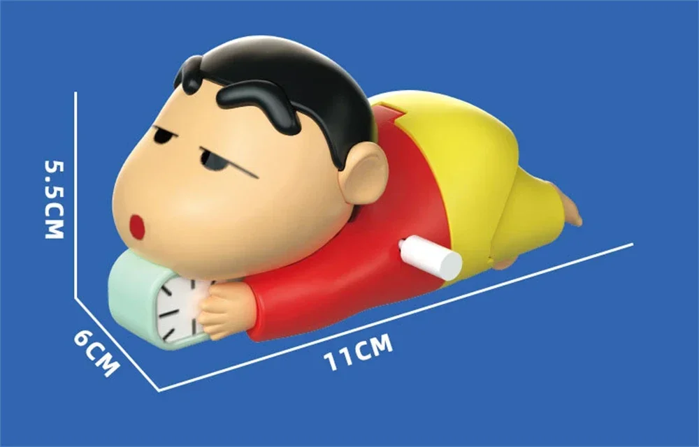 Crayon Shin-chan Clockwork Model Toy Don't Want To Get Up Anime Figure Model Toy Propel Alarm Clock Dynamic Crawl Toys Fun Gift image 6
