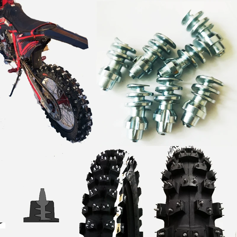 

100pcs 12*24.5mm Mtorcycles Motocross Mountain Tyre Studs Winter Snow Tire Spikes Racing Driving Screw Tungsten Steel For Mitas