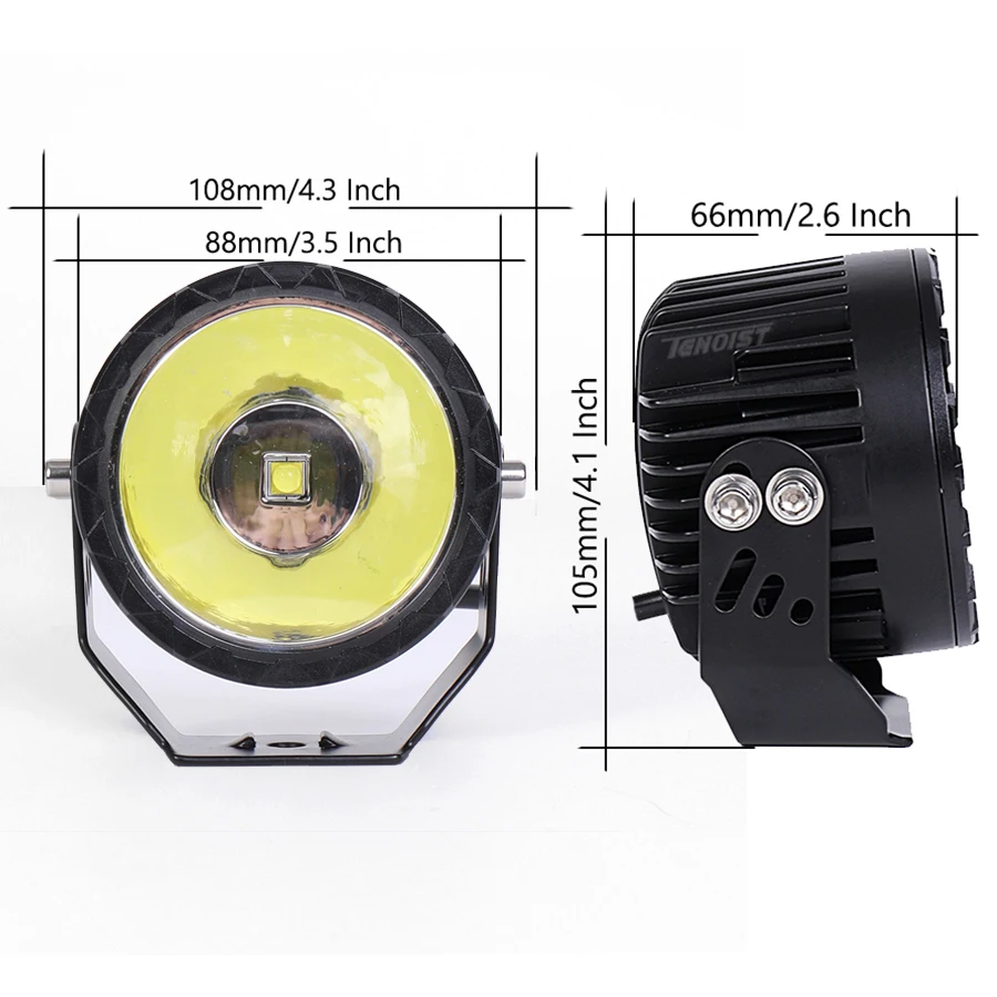 Super Bright 3.5 Inch White Yellow LED Work Head Fog Driving Light For Car SUV Truck ATV UTV 12-48V