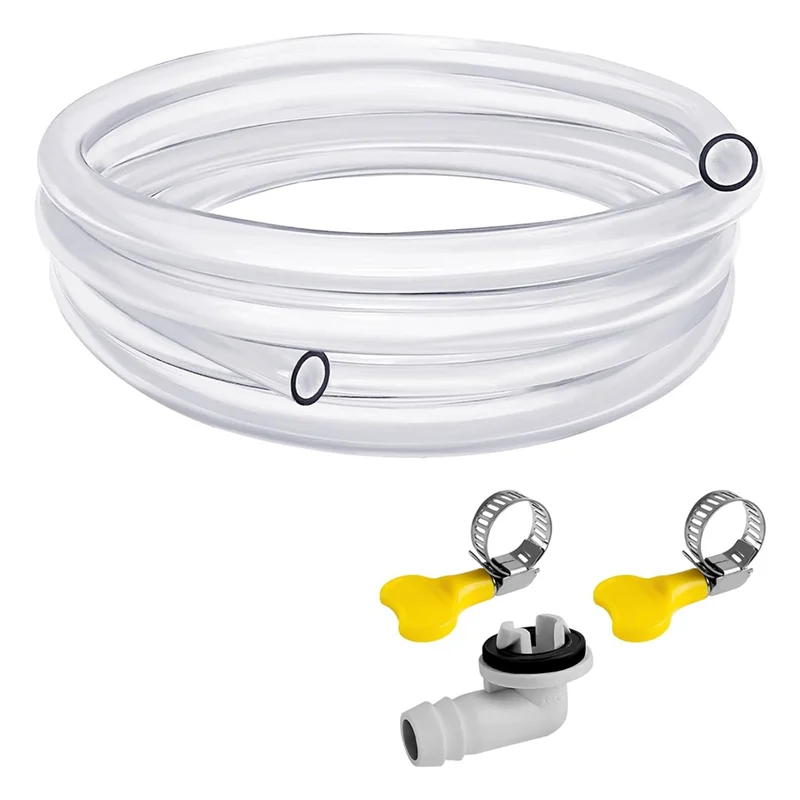 

T02C!10Ft Portable Air Conditioner Drain Hose, AC Drain Hose Kit, Drain Hose For Air Conditioner With 3/5 Inch Connector