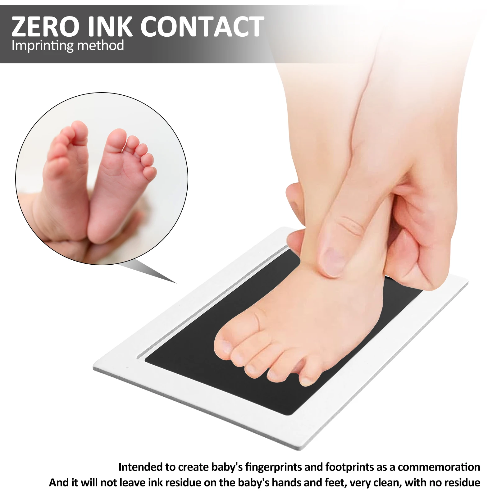 Inkless Baby Hand and Footprint Kit, Ink Pad Safe No Mess Printing Infant Hand Foot Stamp,4 Pack Newborn Inkless Print Pads