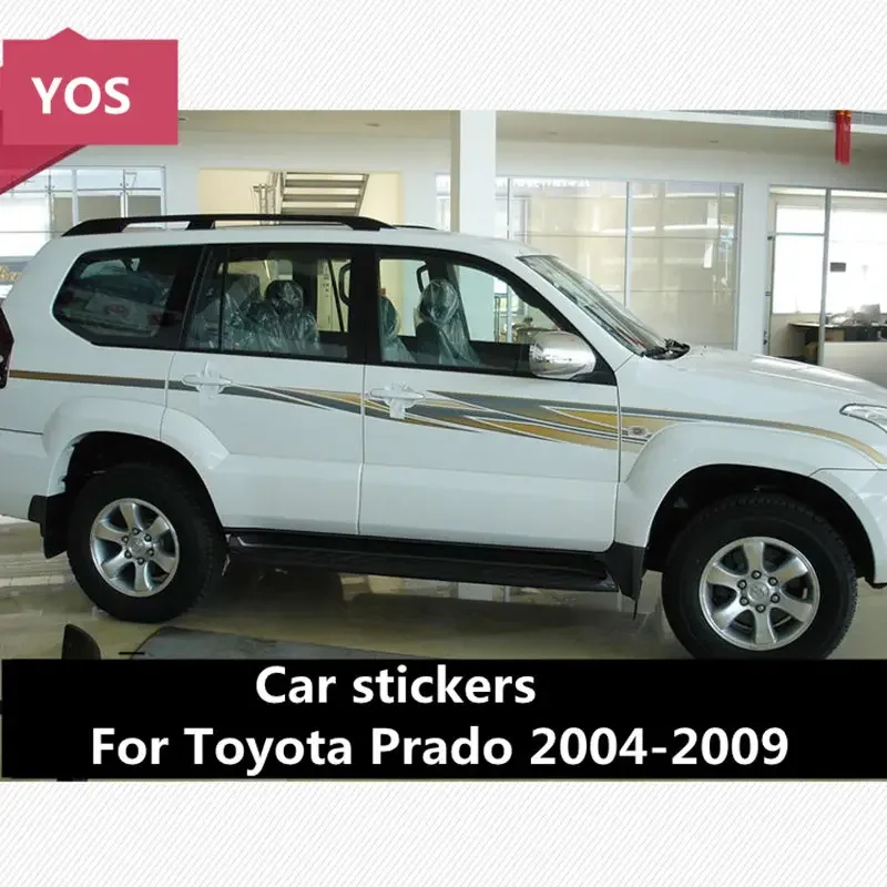 

Автомобильные наклейки для Toyota Prado 2004-2009 4000, корпус Pula, красочная внешняя декоративная полоса, модифицированная линия талии, наклейка, пленка