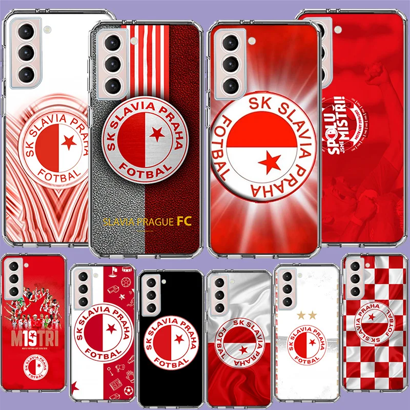 Sk Slavia Praha Czech Republic Phone Case For Samsung Galaxy S24 S23 Ultra Capa Shell S22+ S21 Plus S20 FE S10 Lite S10E S9 S8 S