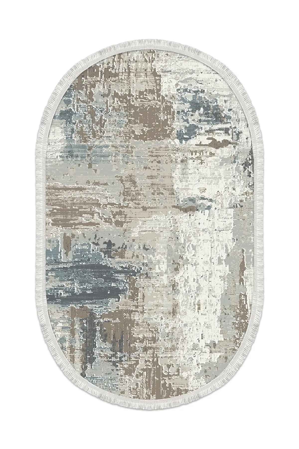 

DOLBOVI Eskitme pattern digital printing washable non-slip base stain resistant Oval Salon carpet