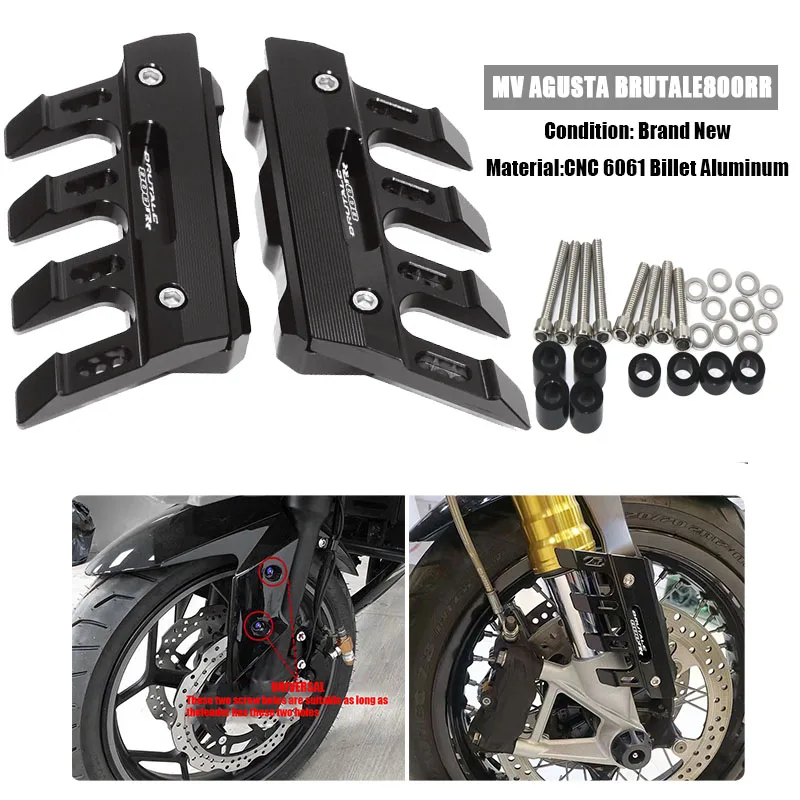 For MV Agusta Brutale 800 RR 800RR Motorcycle CNC Accessories Mudguard Side Protection Block Front Fender Anti-Fall Slider