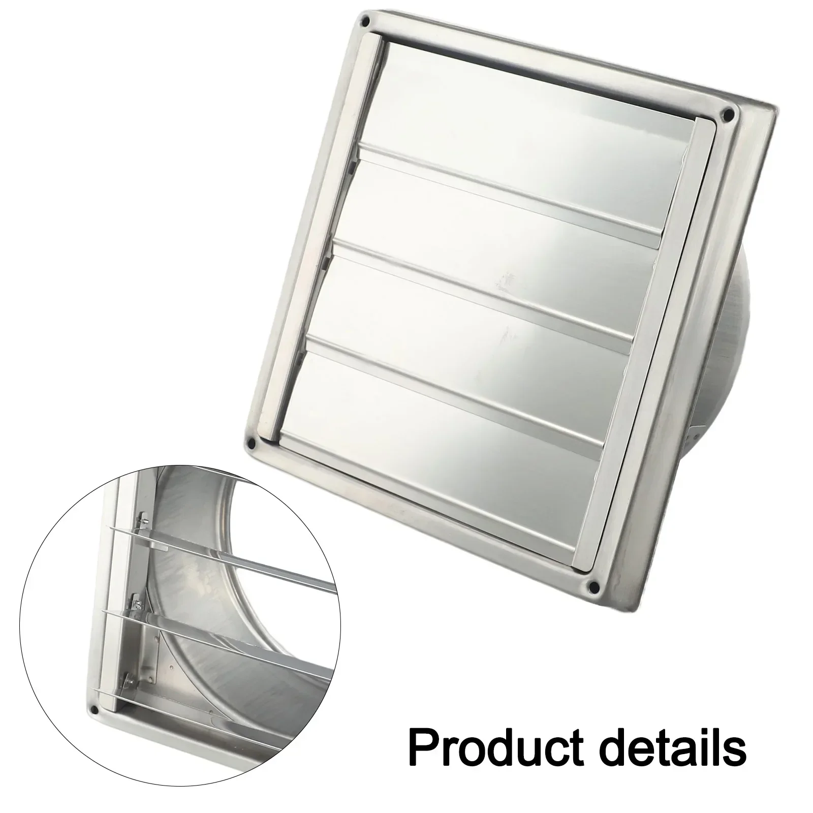 4/5/6inch Stainless Steel Gravity Grille Duct Vent Cover With Non-Return Louver Wall Ceiling Air Vent Ventilation Exhaust