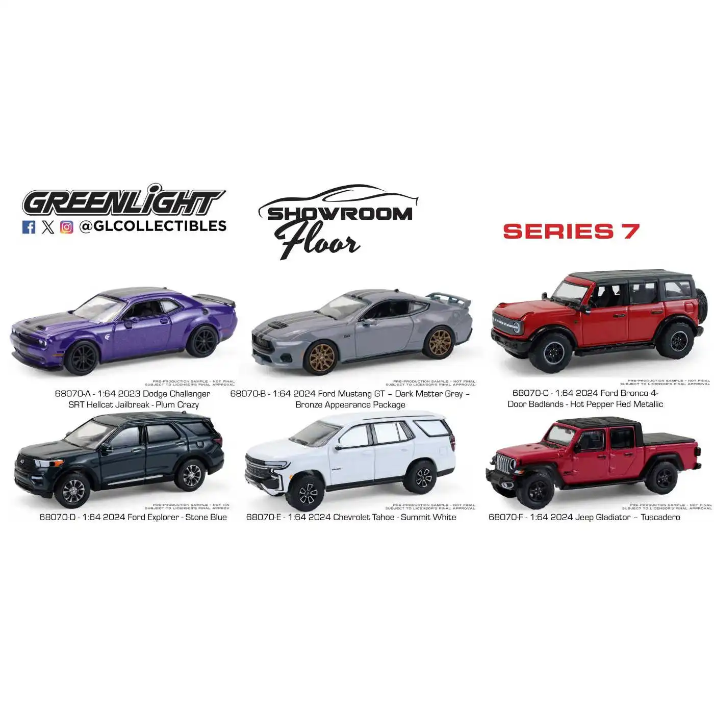 GreenLight 1:64 Showroom Floor Series 7 Diecast Alloy Car Model Collectible