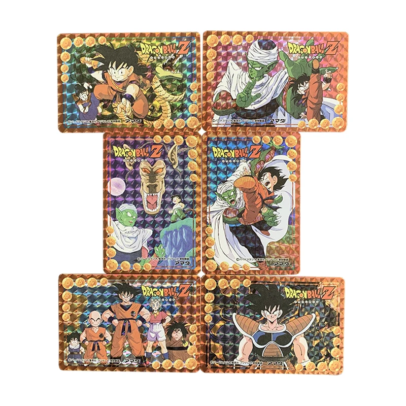 6pcs/set Dragon Ball Flash Cards Super Saiyan Goku Gohan Vegeta Frieza Cell Game Anime Collection Cards Gift Toys