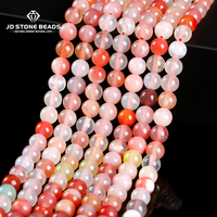 Natural Multicolor Salt Source Agate Bead Round Loose Spacer Bead for Jewelry Making Diy Necklace Bracelet Accessory 15\