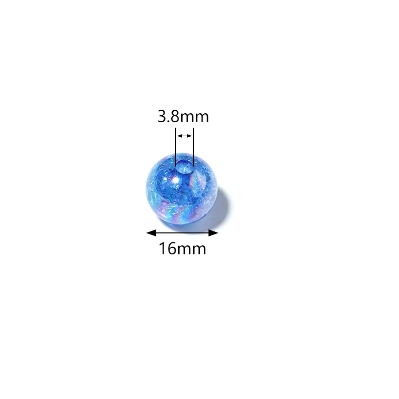 10pcs Acrylic Crackle Round Bead Mixed Color Loose Spacer Beads for Jewelry Making DIY Bracelet Necklace Accessories Materials
