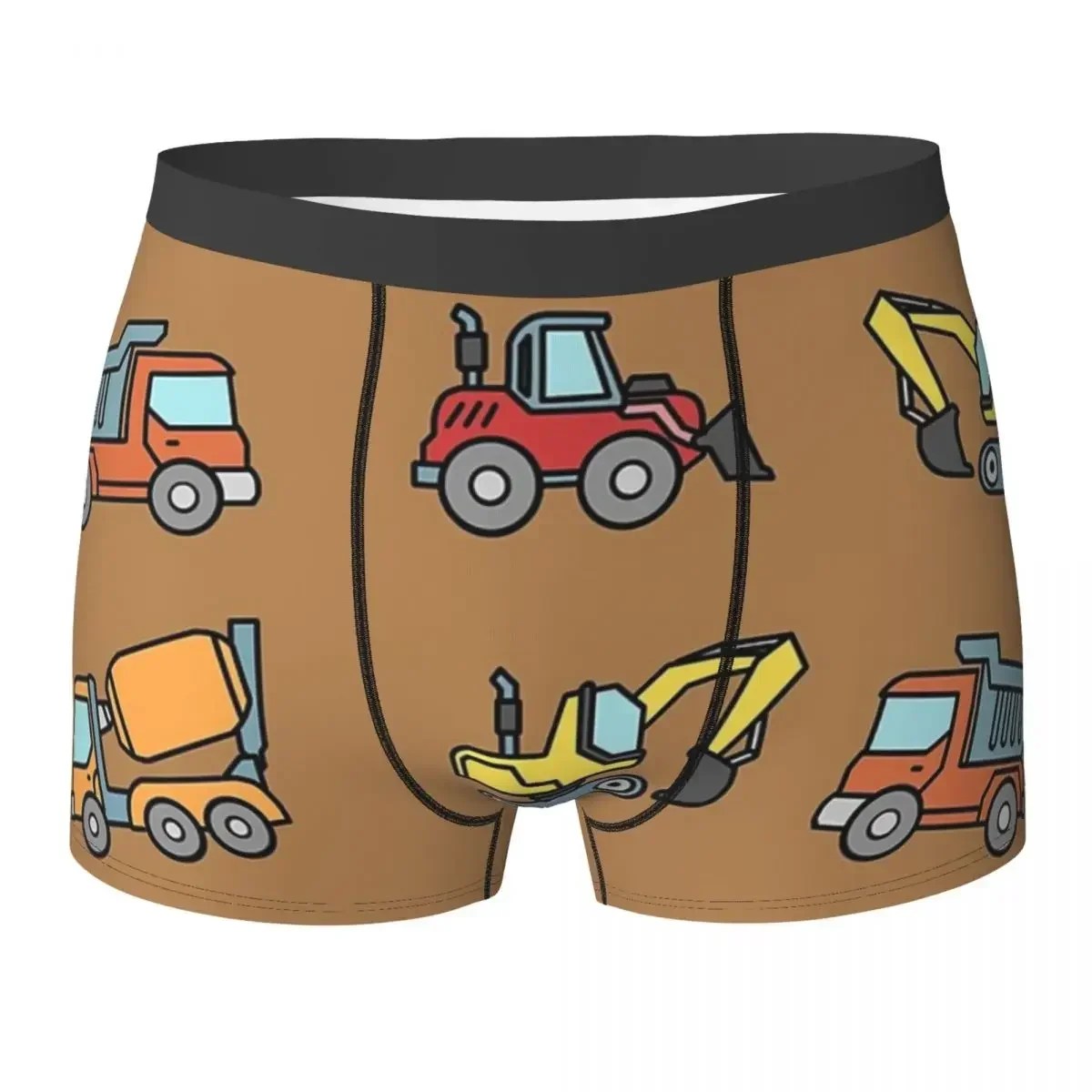 Boxer Underpants Shorts Construction Bulldozer Digger Dumper Truck Dozer Excavator Panties Men Soft Underwear for Homme Man