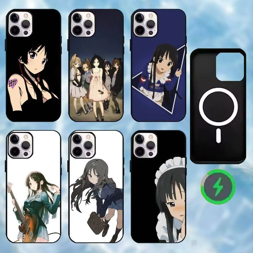 

Anime K-K-ON Akiyama Mio Phone Case For iPhone17,16,15,14,13,12,11 Max Black Wireless Charging Protecitve Cover