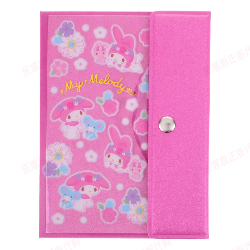 Original Sanrio Melody Kitty Cinnamoroll Multifunctional Pu Passport Card Documents Storage Sleeve Anime Figure Toy for Children