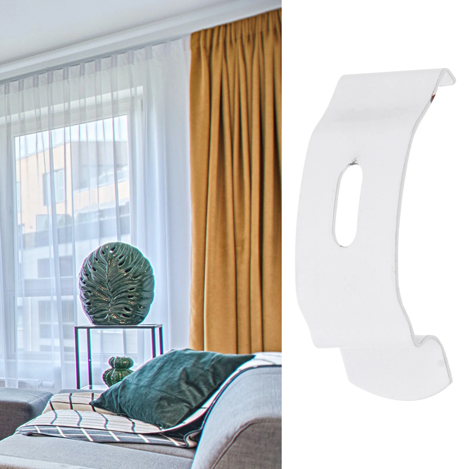 20Pcs Curtain Installation Plates Sturdy Metal Repair Fittings Vertical Blind Track Plate Smooth Surface Curtain Fixed Plates