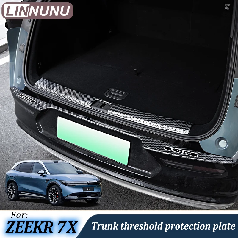 

LINNUNU для Zeekr 7x 2025 2026 ABS автомобильный задний бампер, пластина для ног, педаль багажника, защита порога, декоративные аксессуары, детали