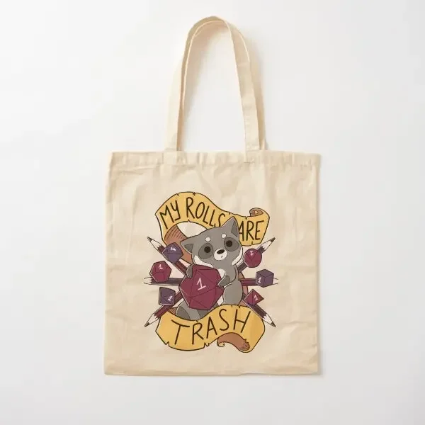 

Rpg Raccoon Cotton Canvas Bag Unisex Printed Fabric Designer Reusable Handbag Foldable Casual Ladies Tote Grocery Women Shopper