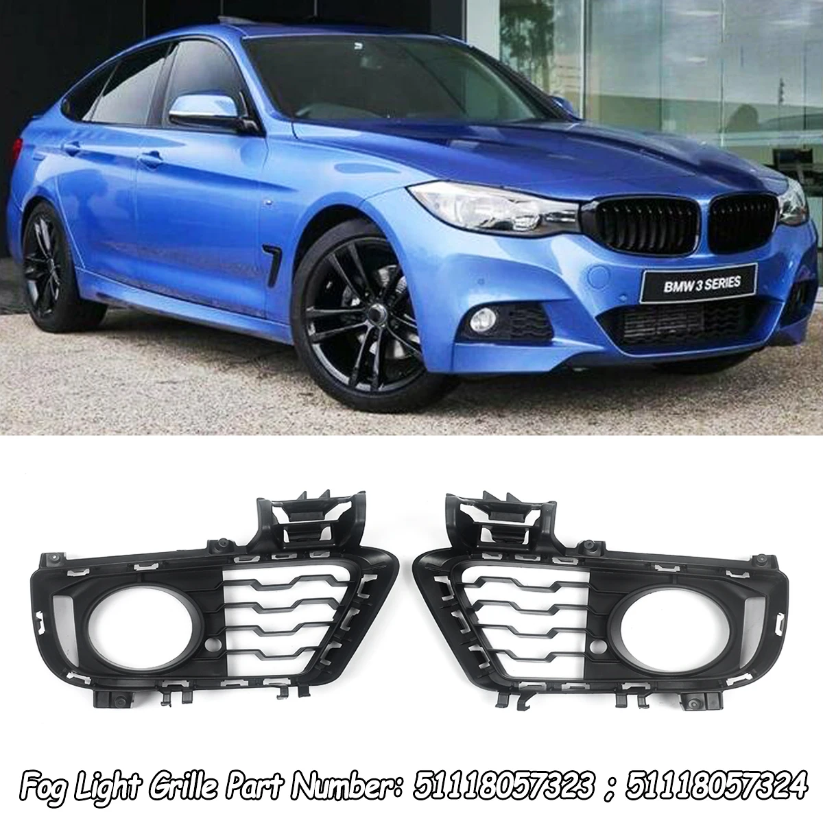 

Передняя решетка радиатора для BMW 3 серии F34 318d 320d 320i 330i GT M Sport 2013-2019, решетка переднего бампера и накладка на решетку противотуманных фар