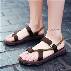 Everyday Minimal Flat Men's Slides Resilient Upper Casual Slip On Sandals For Park Sitting Market Visiting