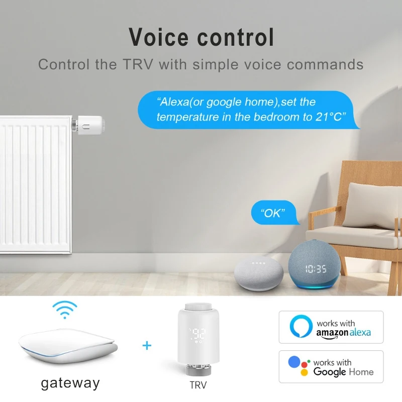 Tuya zigbee3.0 válvula termostática radiadores casa inteligente termorregulador vida inteligente app voz programável funciona com alexa google