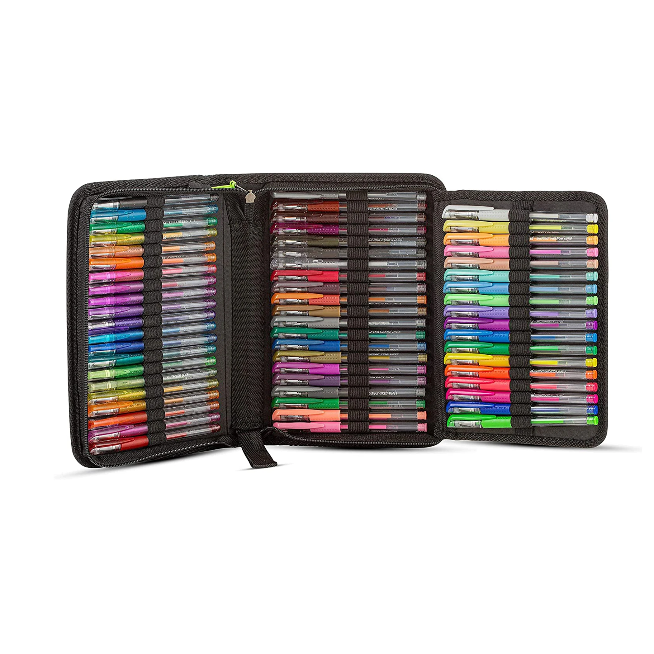 120 cor artista gel caneta conjunto inclui 60 canetas glitter gel, mais 60 correspondência cor recargas, mais tinta maior arte neon caneta para