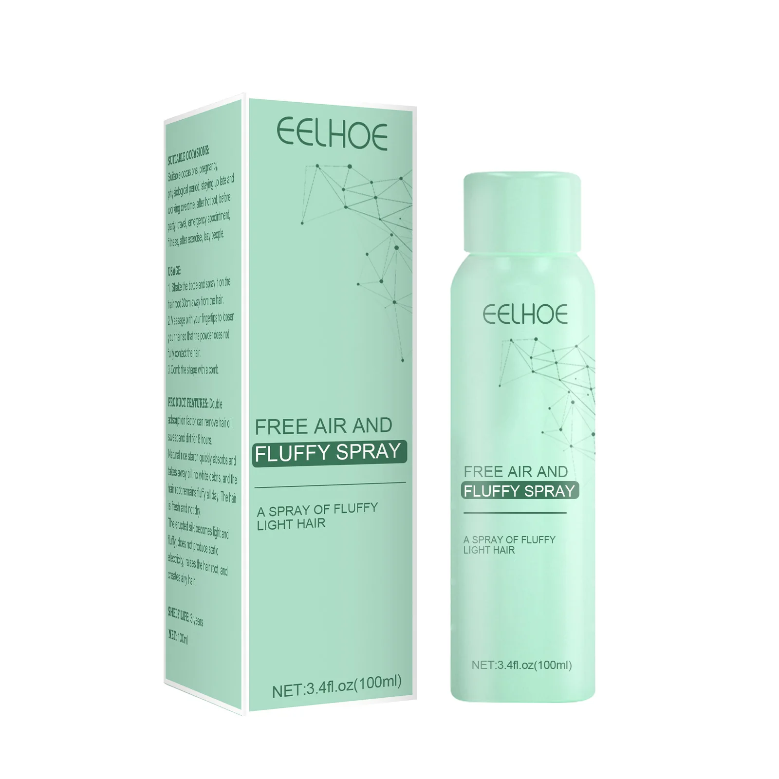 EELHOE Free Air and Fluffy Spray No-Wash Refreshing Oil Control Lazy People Dry Shampoo Spray for Oily Hair Styling Appliances