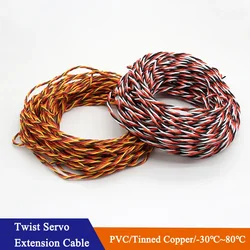 2/5/10m 22AWG/26awg 30/60 Core 3 Way Servo 16 Feet Extension Cable JR Futaba Twisted Wire Lead For RC Airplane Accessories