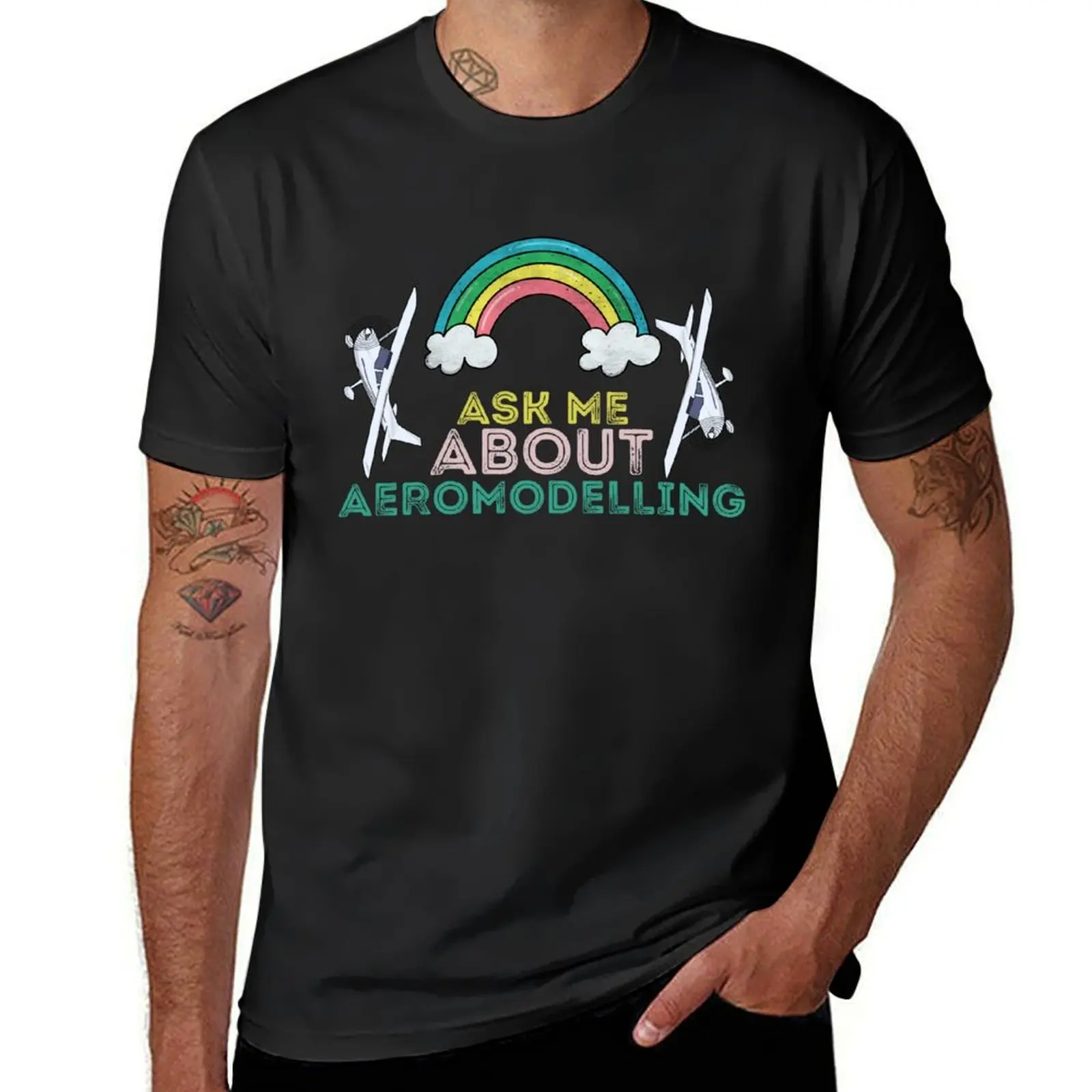 Ask Me About Aeromodelling T-shirt cute tops shirts graphic tees anime plus sizes Men's clothing