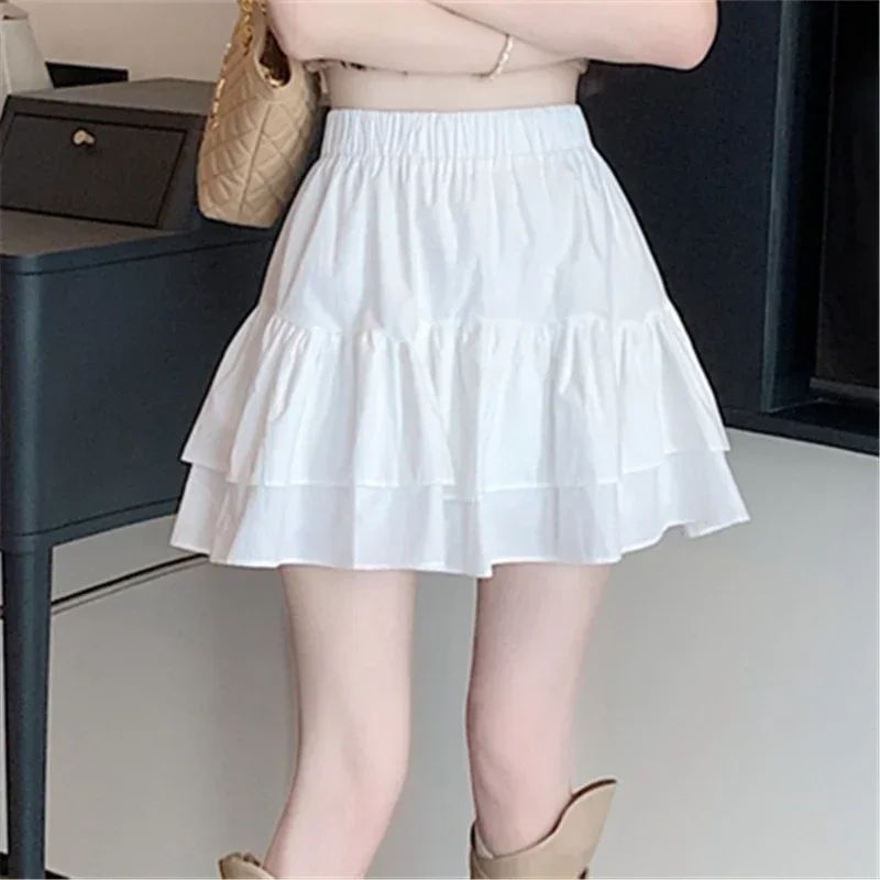 New in Summer Elegant Women's Skirt Bow Fluffy Half-body Skirt Slim High Waist A Word Cake Short Skirt Korean Fashion Clothing