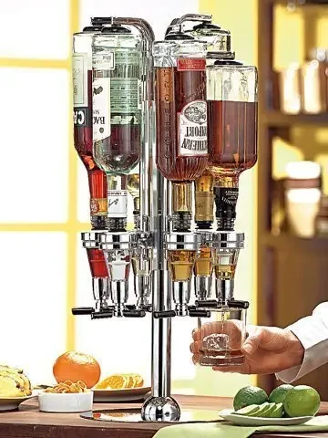 6-Head RotatingDispenser & Spirits Liquor Divider Creative Wine Tower Vertical  Rack Beer Machine