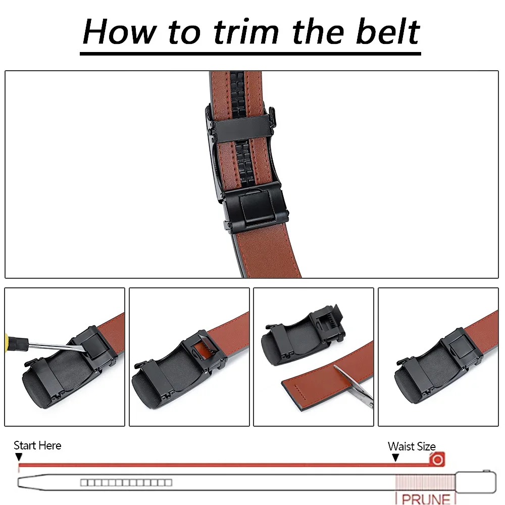 Männer Gürtel Leder Hüftgurt Männlich Automatische Schnalle Bund Herren Hohe Qualität Gürtel Gürtel für Frauen Männer Geschenke 105 115 125 cm – Detail 12