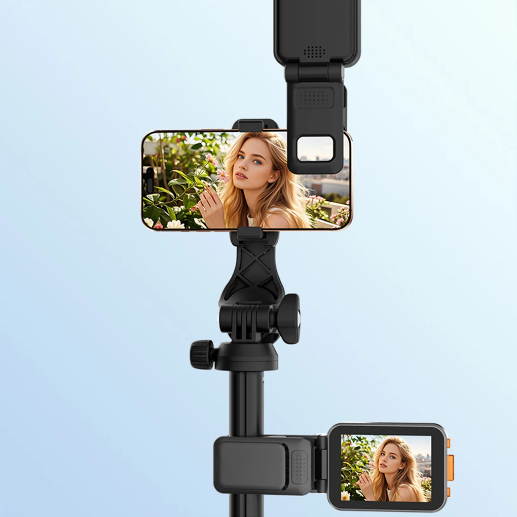 Universal Mini Selfie Screen with Clip Same Screen Sharing Device with Sound Camera Button Selfie Remote Projection Vlog Monitor