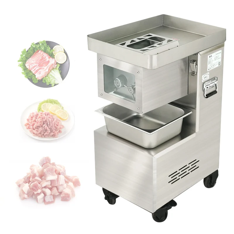 Commercial Stainless Steel Meat Slicer Cube Meat Mincing Machine Flaky Meat Cutting Machine Electric Meat Slicer