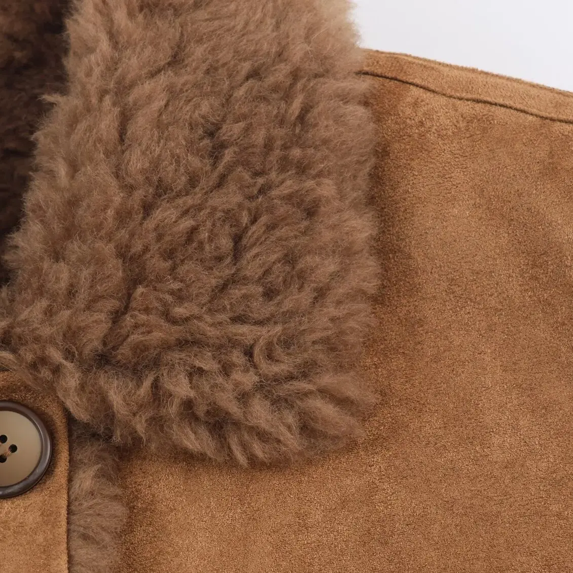 KASLEAD Modna Kamizelka z Kożucha Jagnięcego Damska Uliczna Stylizacja Kołnierz Zapinana na Jeden Guzik Kolor Włókno Poliestrowe Jesień 2025