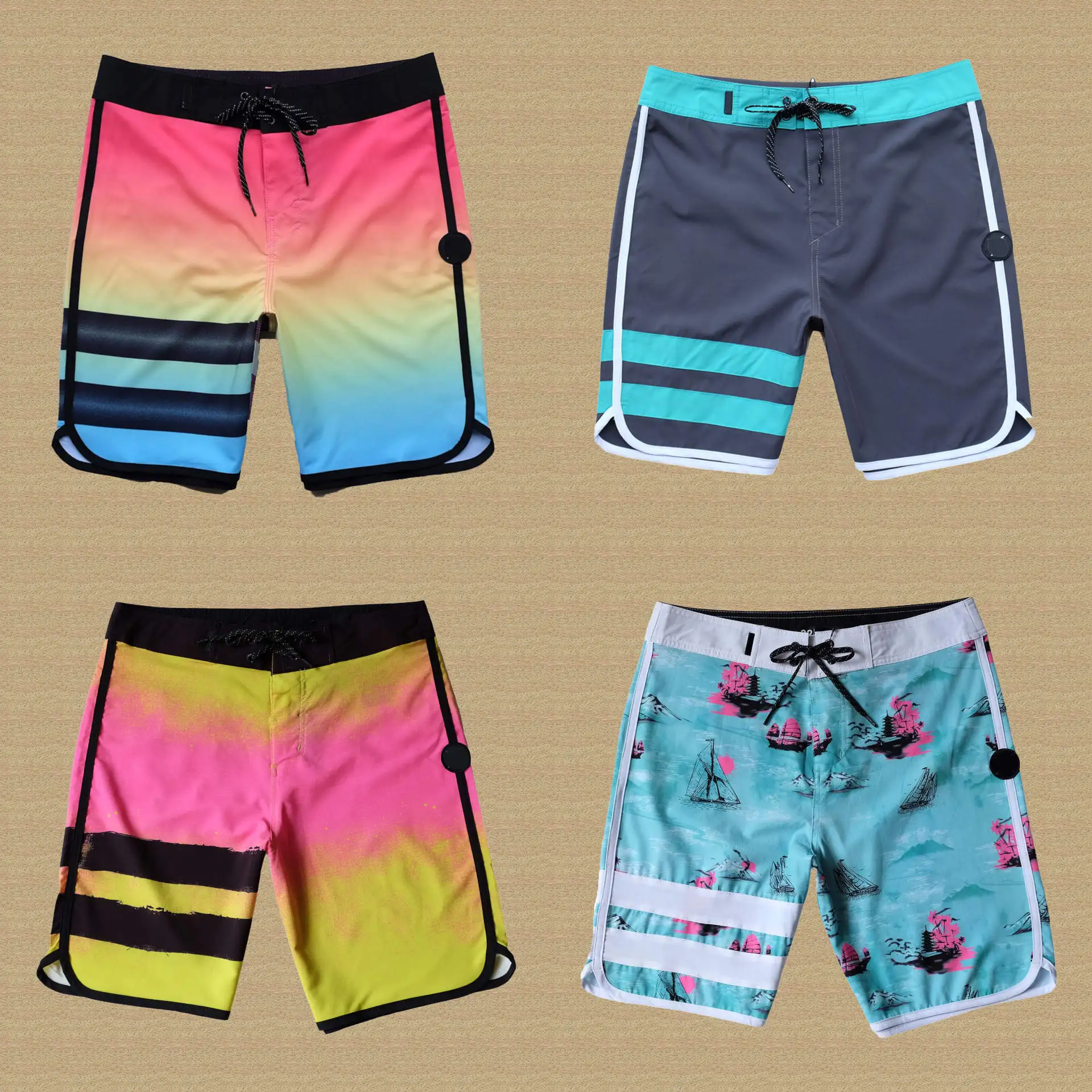 High Quality Male Boardshorts Surf Beach Shorts Summer Quick Dry Printing Casual Sweat Prints Swim Board Men Swimwear