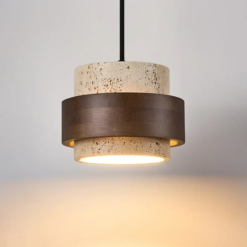 Walnut Color Led Pendant Lamp Nordic Bedside Restaurant Corridor Decoration Hanging Light