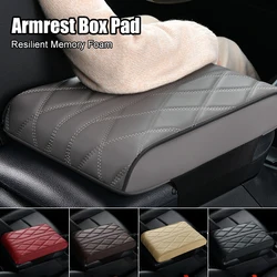 Universal Car Armrest Box Pad 5cm PU Leather Memory Foam Car Armrest Mat Center Console Pad Protection Cushion Storage Box Cover