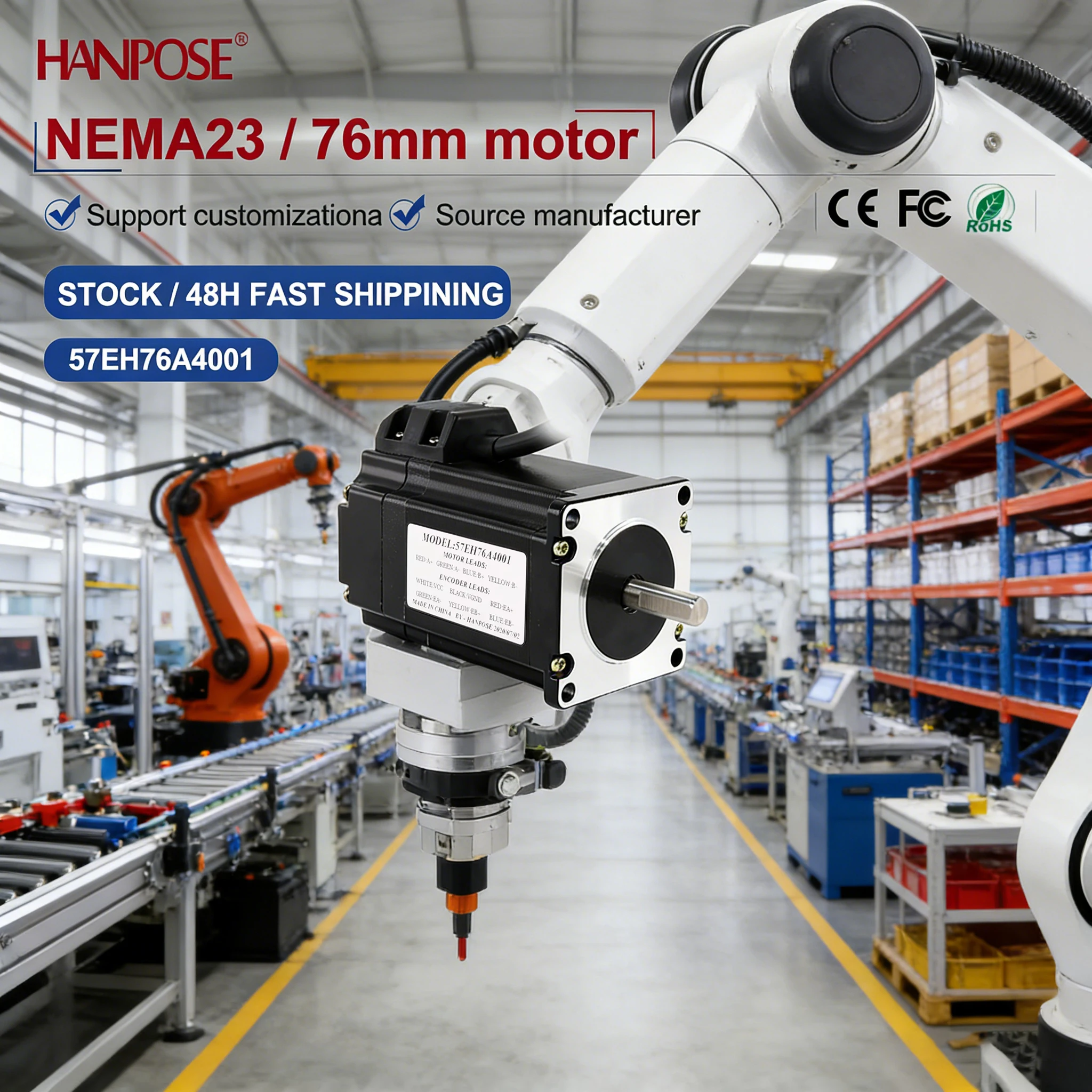 

Closed loop stepper motor coordinate reading NEMA23 model 57EH76A4001 4.0A 2.4V without loss of step, stable operation