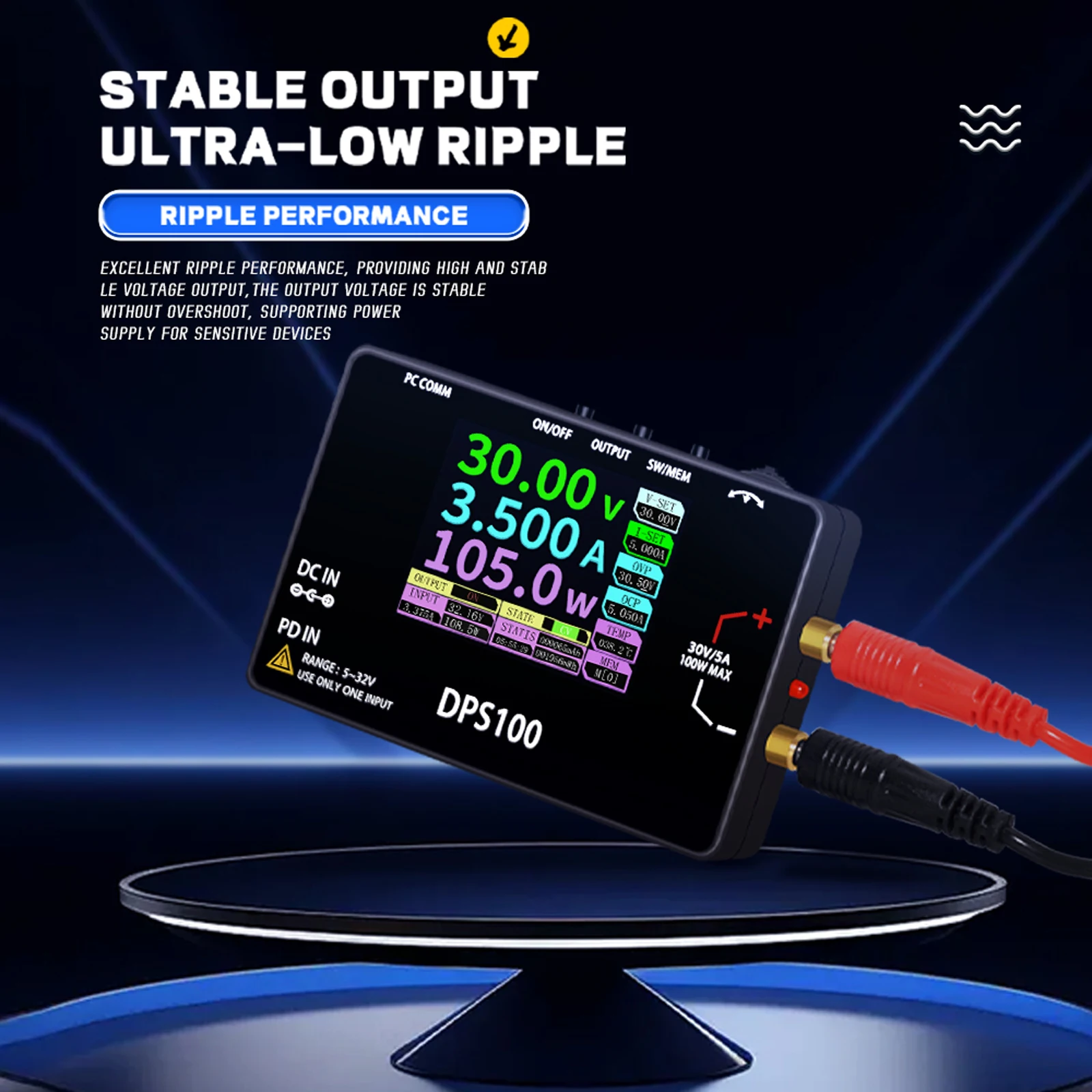 DPS100 Pocket Bench Switching 30V 5A 100W Max Regulator Tegangan Terprogram Mini Portable Switching Power Supply