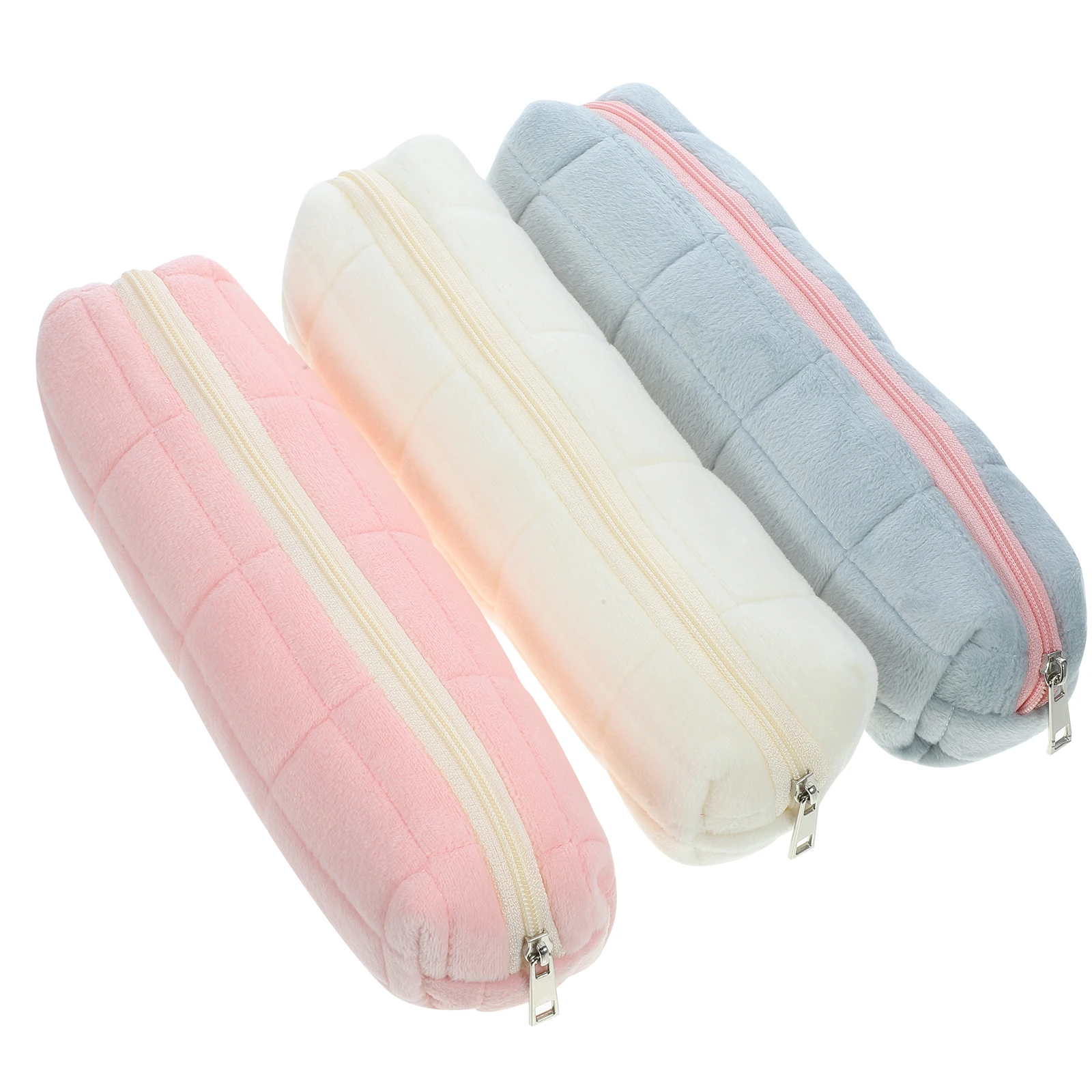 

3pcs Large Capacity Nylon Pencil Case Bag Lightweight Portable Stationery Travel Organizer Pen Bag Zipper Storage