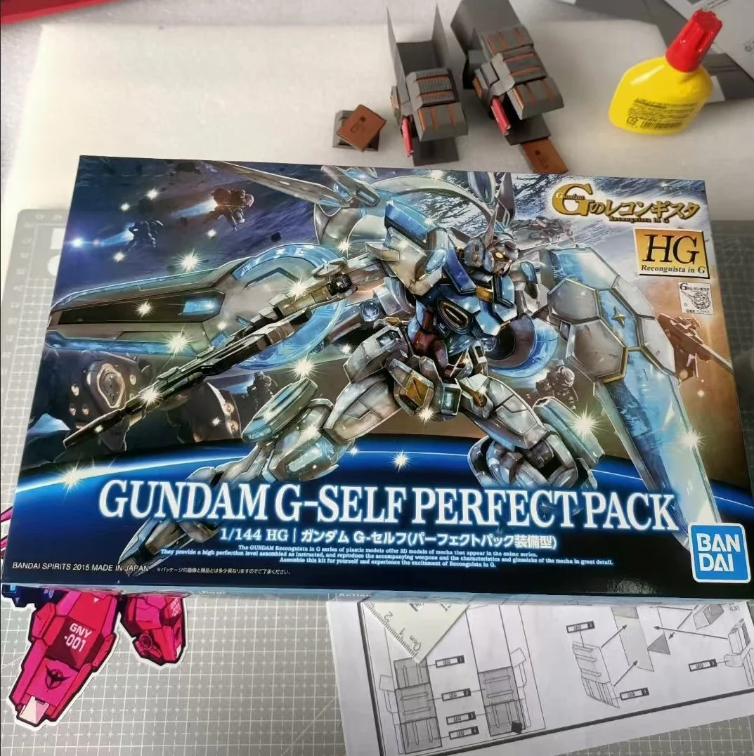 Original Genuine Bandai GUNDAM G-SELF PERFECT PACK HG Anime Action Figure Gifts Collectible Ornaments Kids Assembly Model Toys