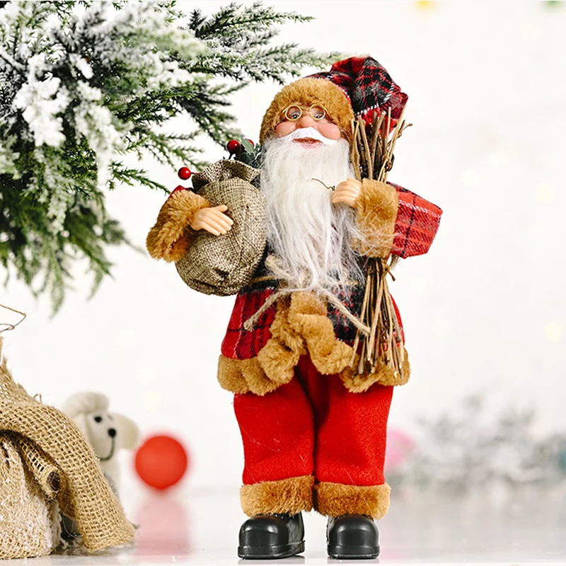 12 Inch Statue Of Santa Claus Christmas Table Doll Accessories Lightweight Classic Holiday Toy Doll Safe Living Room Decoration image 5