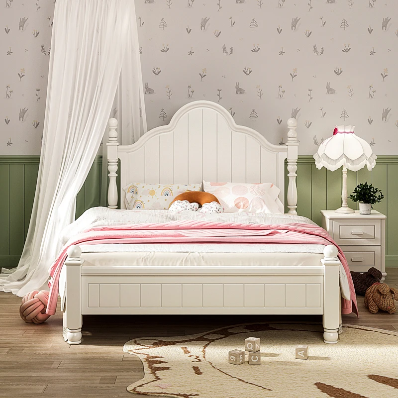 

All solid wood princess bed girl children's bed 1.5 meters mahogany children's furniture